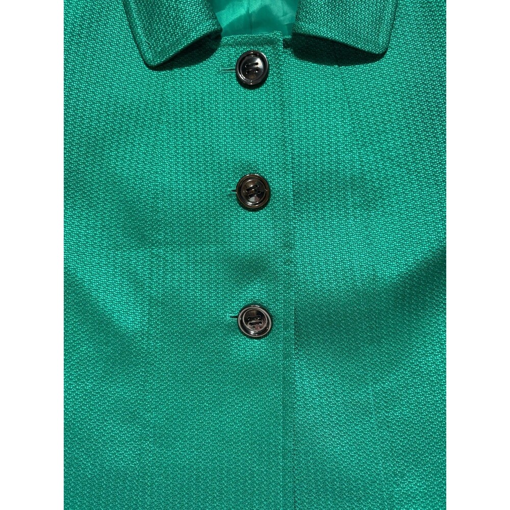 Tahari Green Textured Cropped Blazer Jacket Womens Sz 6 Retro 3 Button Cuffed - Picture 6 of 16